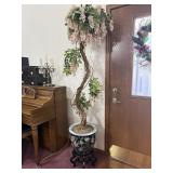 Large Faux Tree with Decorative Planter