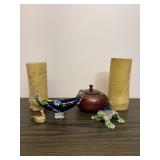 Glass Ashtray Colorful Frog Home Decor