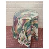 Round Side Table with Glass Top