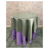 Wood Occasional Table Glass Top & Table Cloth