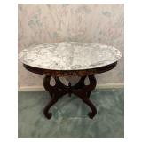 Victorian Style Marble Top Wood Table