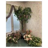Artificial Tree Flowers & Large Vase with Stand