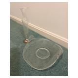 Glass Plate & Bud Vase