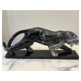 Hand Carved Natural Stone Onyx Panther Figurine