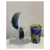 Handblown Murano Style Art Glass Dolphin F