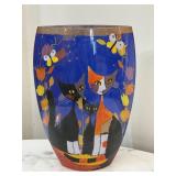 Goebel Rosina Wachtmeister Cat Glass Vase