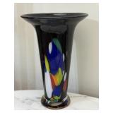 Modern Black Art Glass Vase