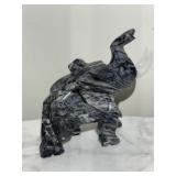 Hand Carved Natural Stone Onyx Elephant Figurine