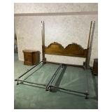 King Size Wood Headboard Bed Frames & Nightstand
