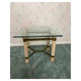 Mid Century Brass & Glass Coffee Table