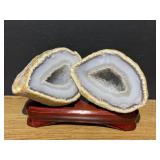 Pair of Polished Brazilian Agate Geodes with