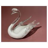 Handblown Art Glass Swan Figurine