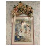 Pink Framed Print & Floral Decor