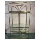 Arched Brass & Glass Etagere Bookshelf
