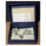 Swarovski Crystal Double Rose Brooch
