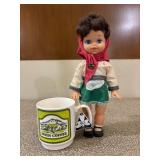 Vintage Irish Doll & Coffee Cup Mug