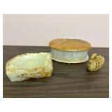 Natural Stone Trinket Dishes & Swan Figurine