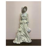 Large Lady with Dog Figurine