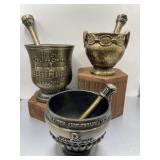 Pharmacy Mortar & Pestle Vintage Set of 3