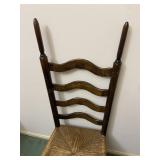Cane Bottom High Ladder Back Wood Chair