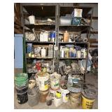 Metal Shelves and contents