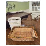 Set of 3 Vintage Wicker Baskets