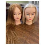 Pair of 2 Lady Mannequin Styling Hair Heads