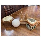 Hand Carved Wooden Figurines & Misc Vintage Decor