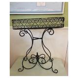 Black Metal Scroll Plant Stand Vintage