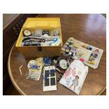 Yellow Sewing Box with Accessories