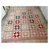 Pink Star Quilt Pattern Vintage Blanket