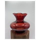 Small Ruby Red Flower Vase Vintage