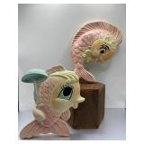 Vintage Chalkware Fish Set of 2