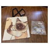 Siamese Cat & Lady Canvas Tote Bag Brand New