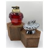 Set of 2 Vintage Lighters Inc Ruby Red