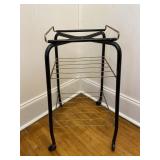 Rolling Metal Record Player & Album Stand