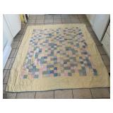 Large Yellow & Blue Quilt Blanket