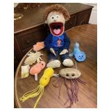 Boy Puppet & Giant Microbes Plush Stuffed Toys