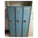 Set of 3 Blue Metal Lockers