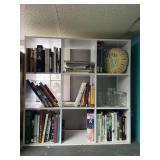 White Bookshelf with Books & Contents