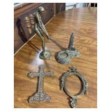 Metal Home Decor Set of 4 Including Cross