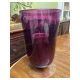 Large Purple Glass Vase or Candle Holder