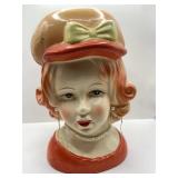 Nippon Red Hair Lady Head Vase Vintage
