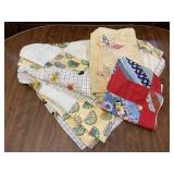 Vintage Linens & Small Quilt Pieces