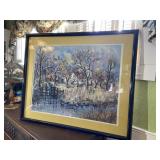 Country Home on Creek Large Framed Print