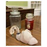 Pink Stone Swan Yankee Candle & Glass Jar