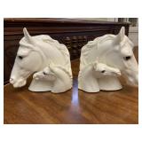 White Horse & Foal Figurine Bookends