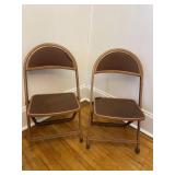 Vintage Folding Kid Chairs Metal Set of 2