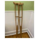 Old Wooden Crutches Vintage Medical Decor