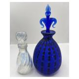 Set of 2 Vintage Glass Perfume Bottles